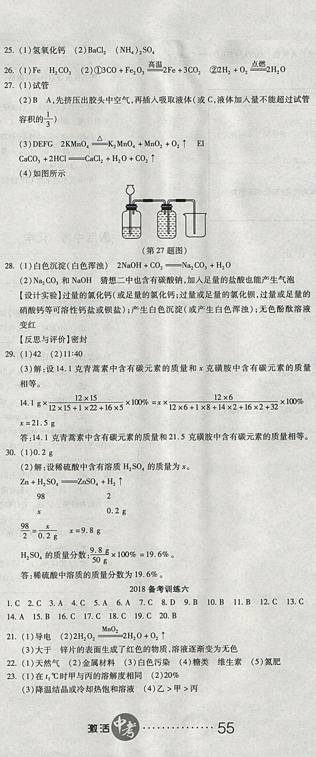 2018年初中學業(yè)水平測試用書激活中考化學 第14頁