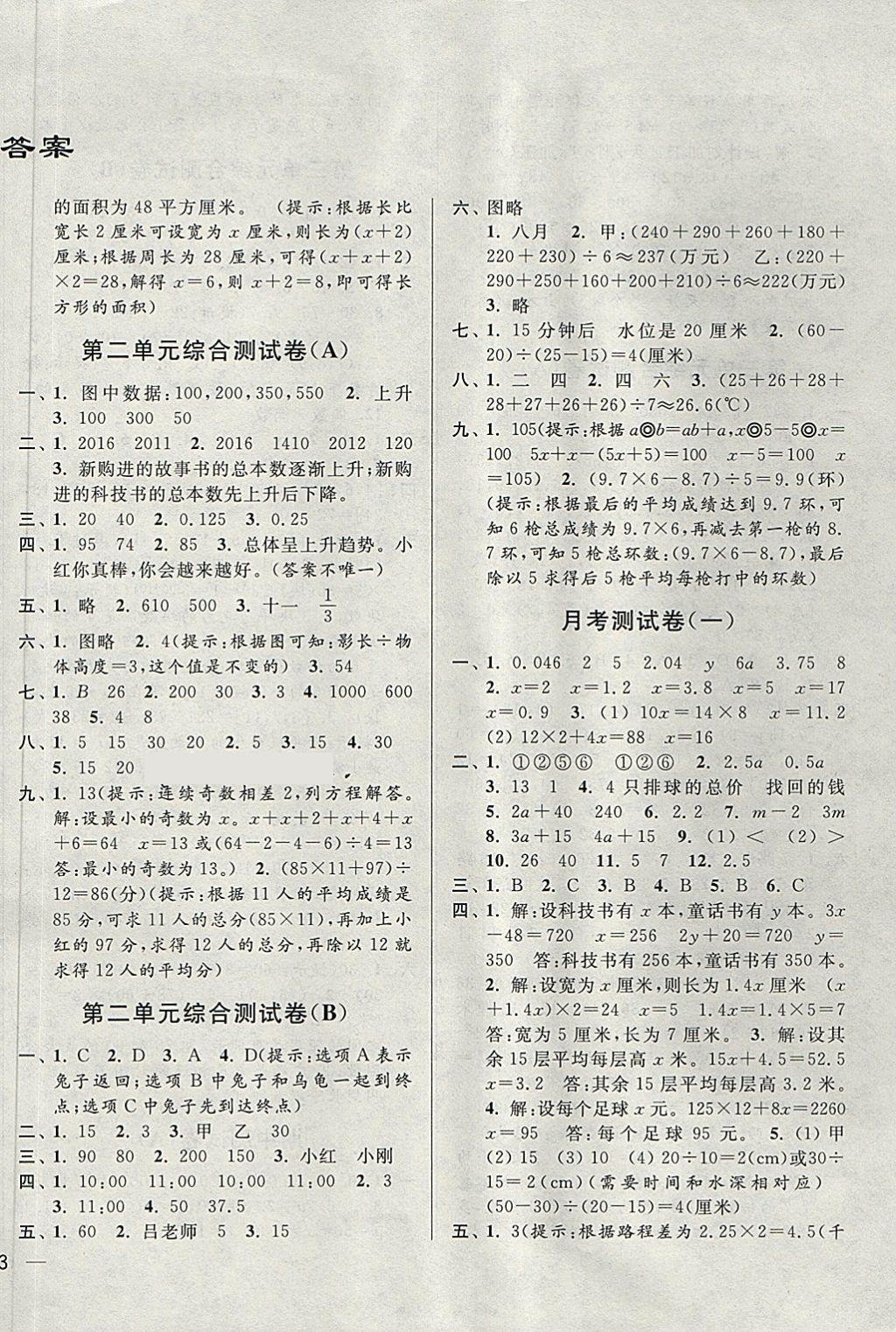 2018年亮點給力大試卷五年級數(shù)學下冊江蘇版 第2頁