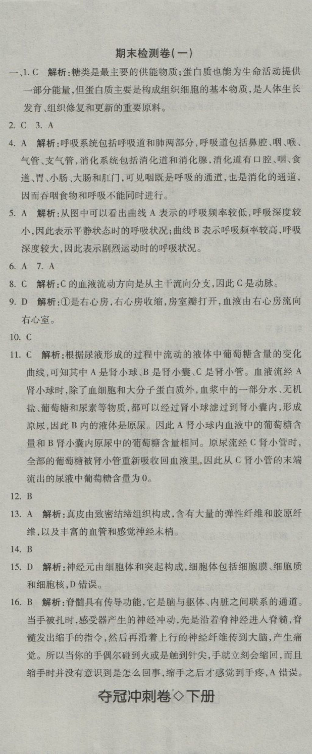 2018年奪冠沖刺卷七年級(jí)生物下冊(cè)濟(jì)南版 第11頁(yè)