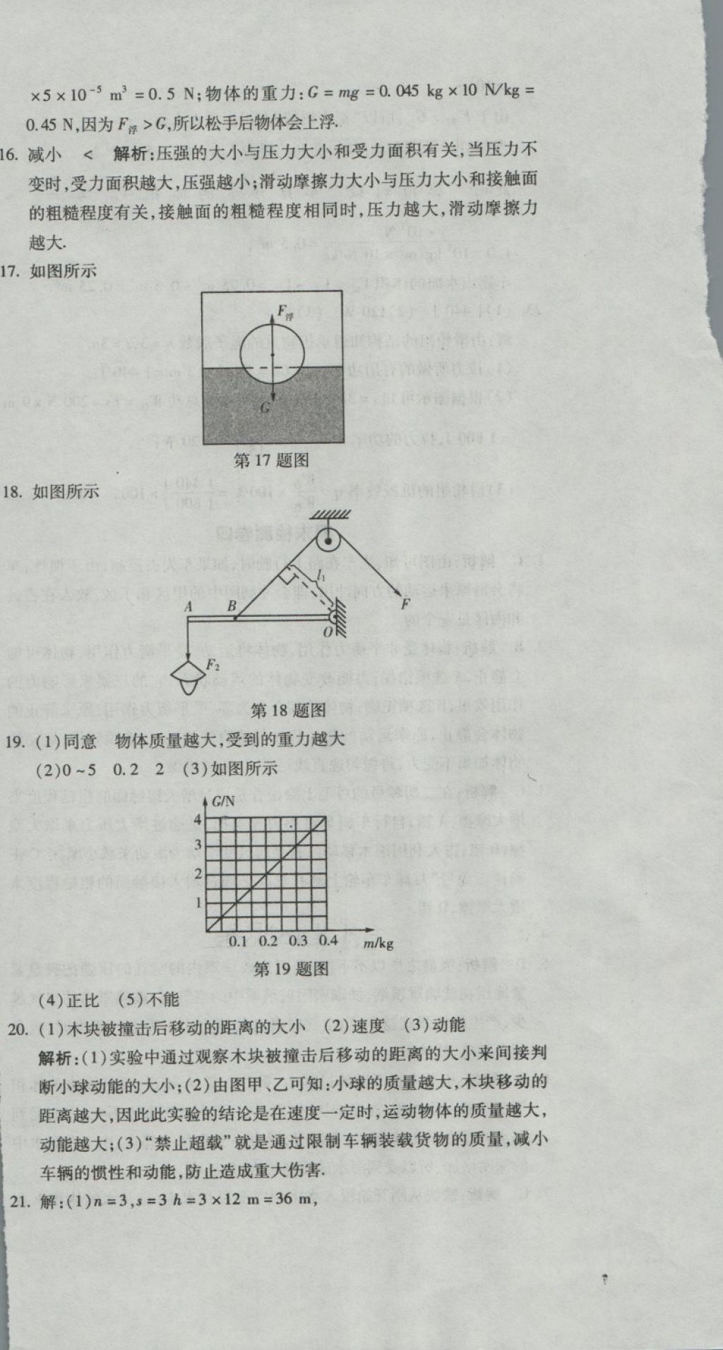 2018年奪冠沖刺卷八年級物理下冊人教版 第30頁