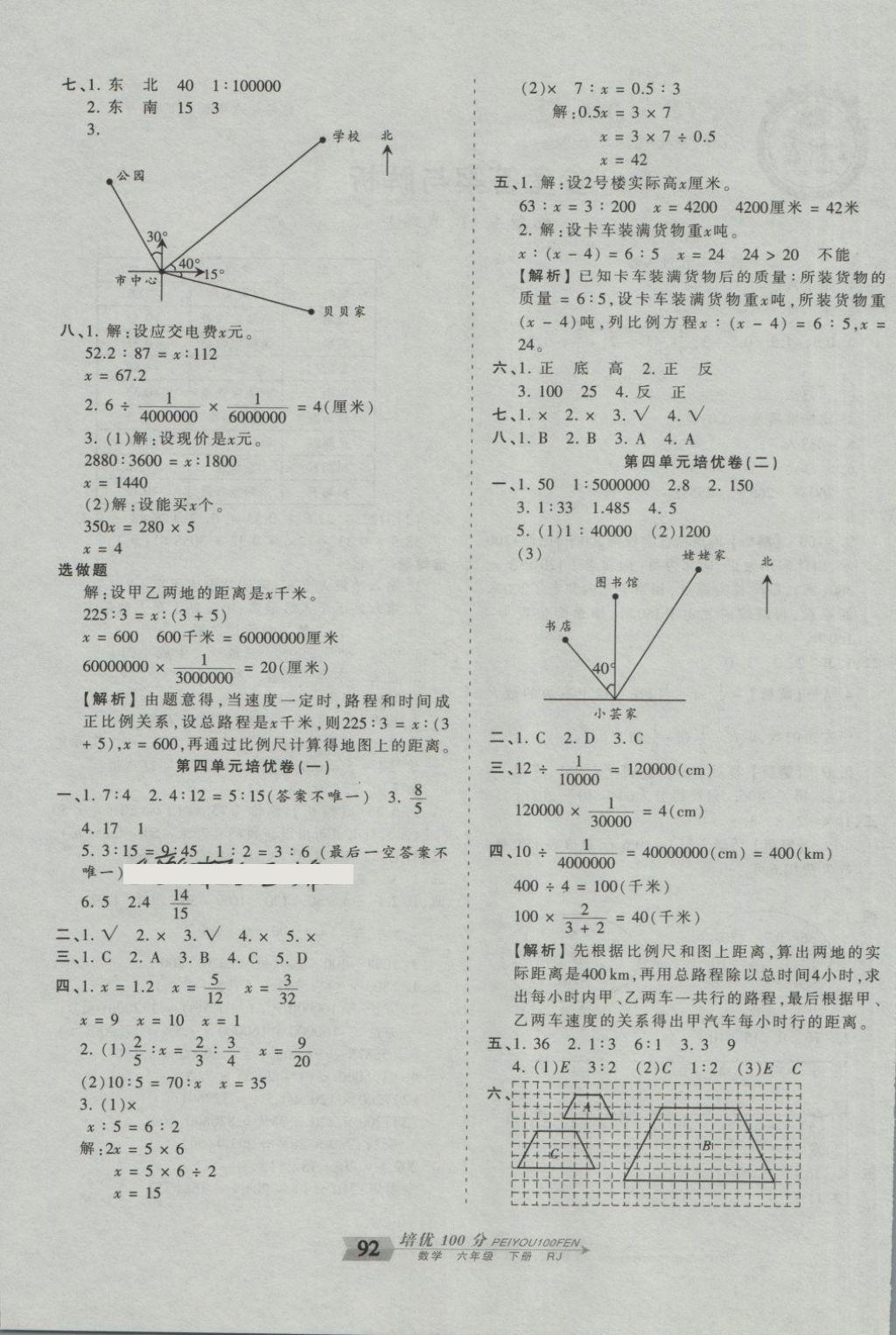 2018年王朝霞培優(yōu)100分六年級數(shù)學(xué)下冊人教版 第4頁