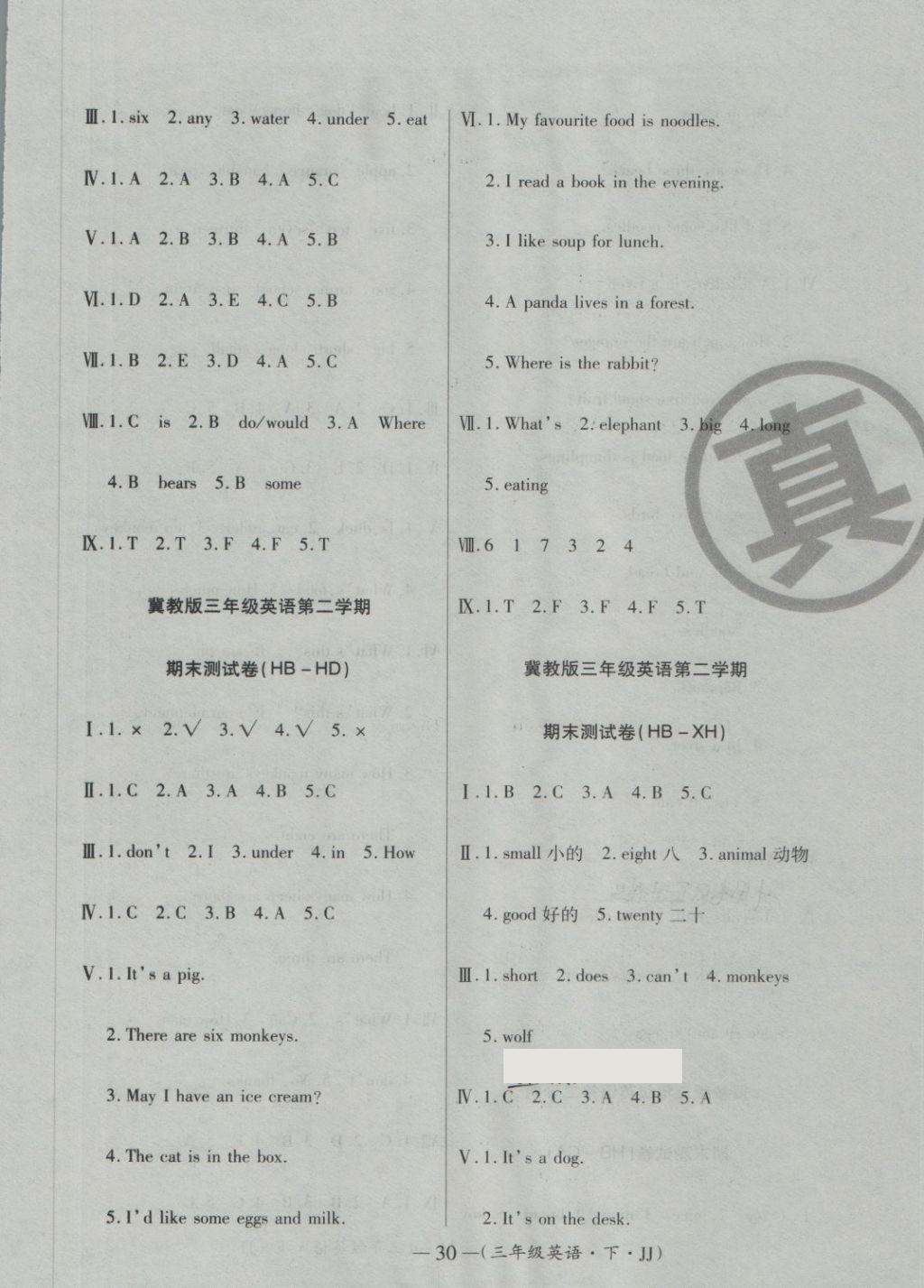 2018年優(yōu)品金題卷三年級(jí)英語(yǔ)下冊(cè)冀教版 第7頁(yè)