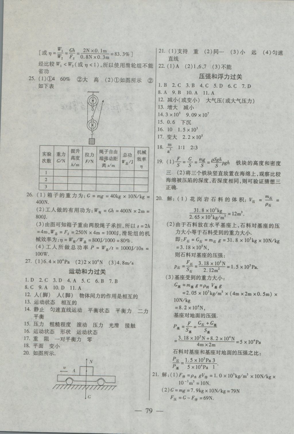 2018年名師金考卷八年級物理下冊人教版 第7頁