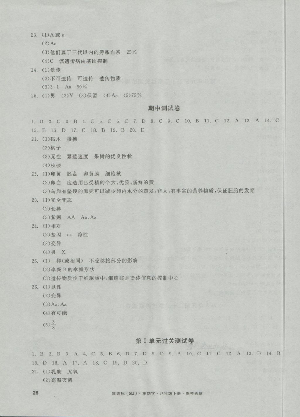 2018年全品小复习八年级生物学下册苏教版 第3页