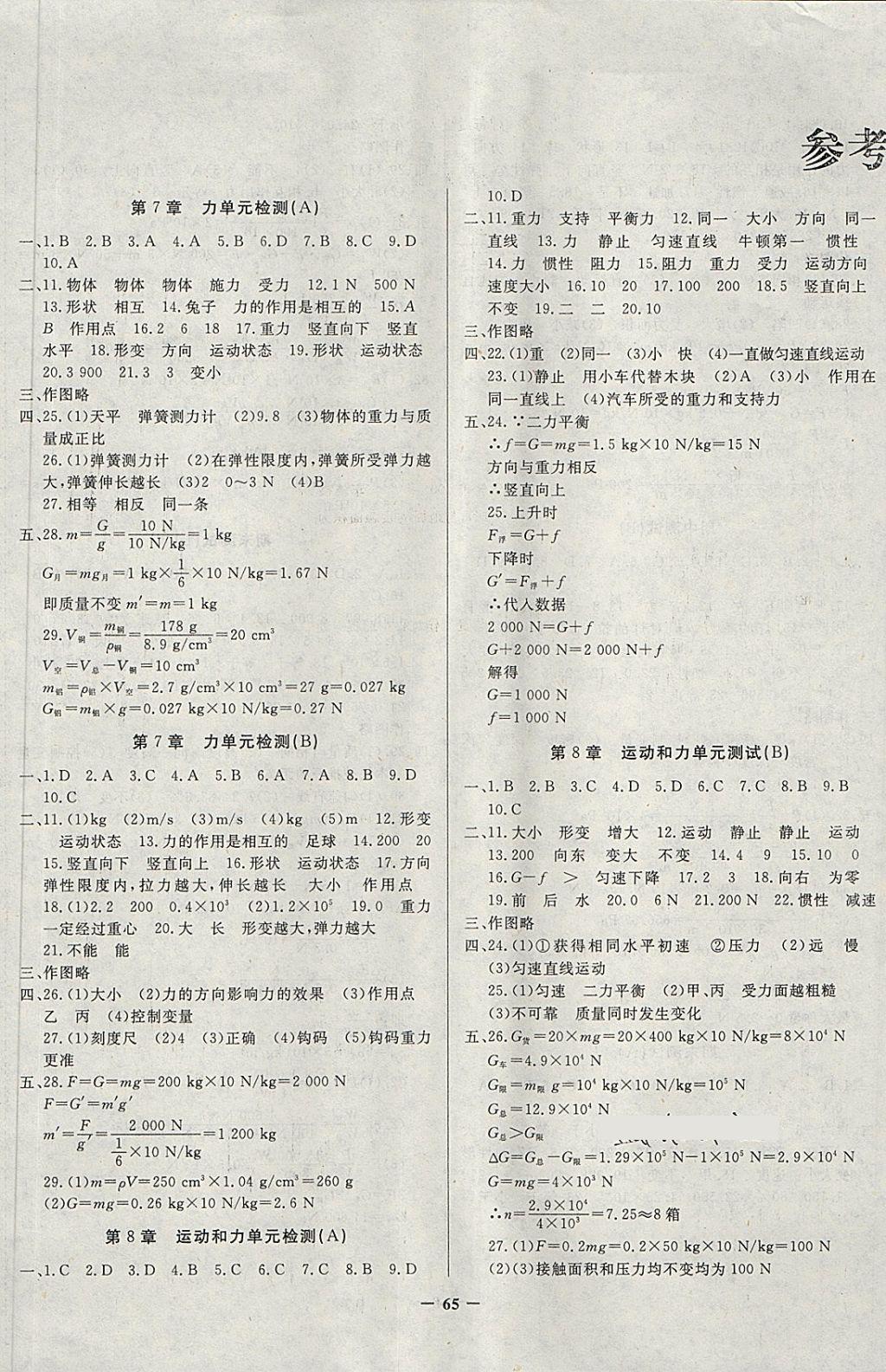 2018年新疆名校單元檢測(cè)卷八年級(jí)物理下冊(cè) 第1頁(yè)