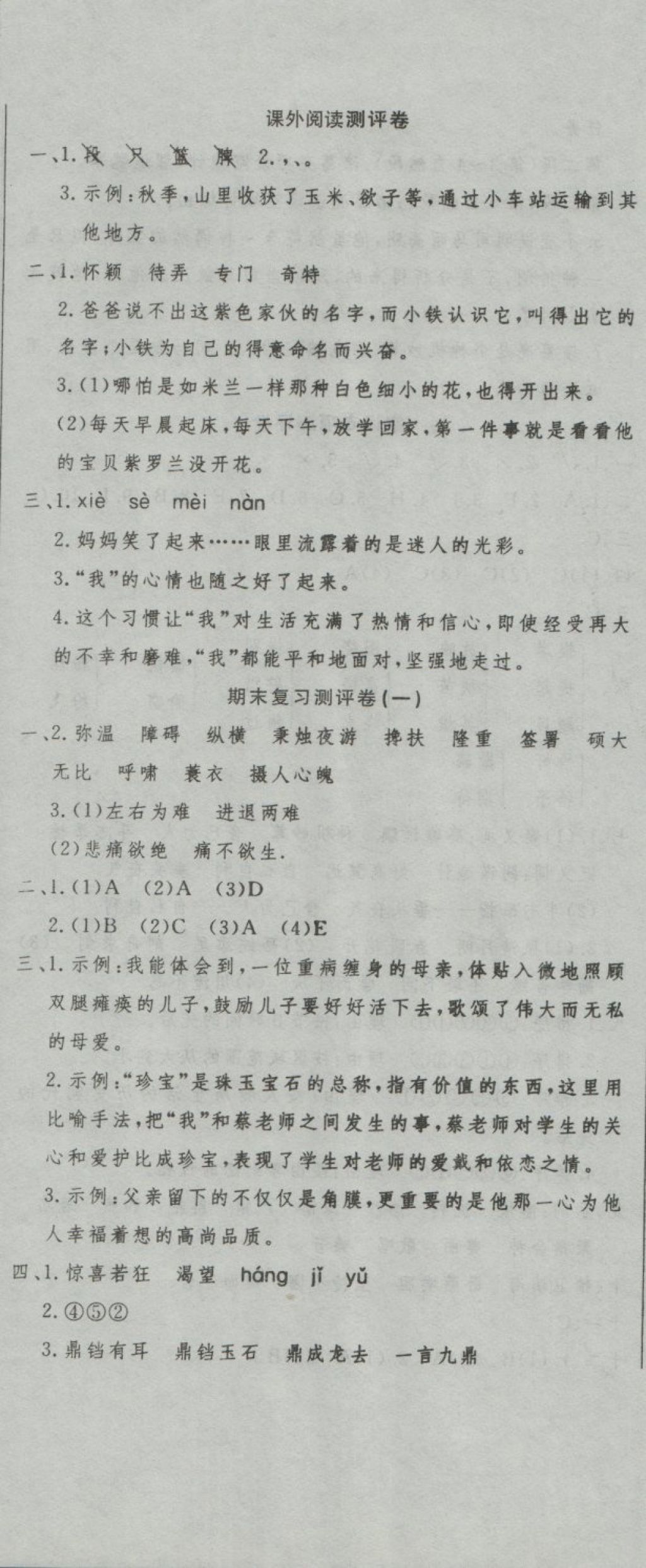 2018年黃岡海淀大考卷單元期末沖刺100分六年級(jí)語文下冊A版 第11頁