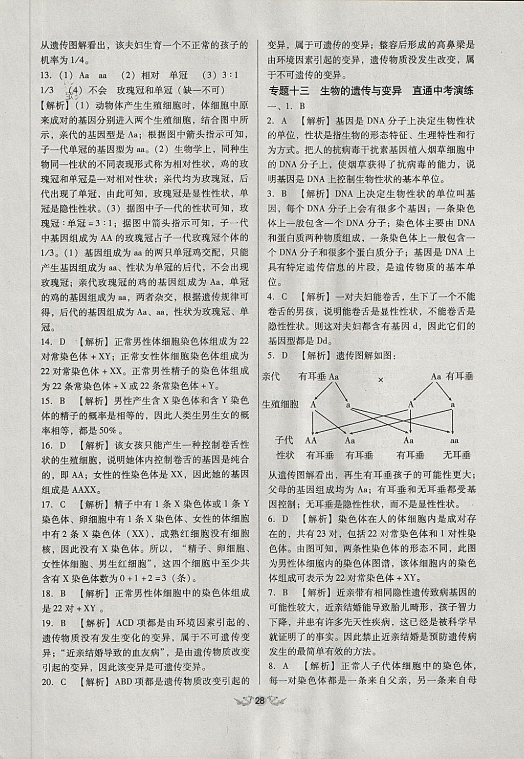 2018年全國歷屆中考真題分類一卷通生物 第28頁