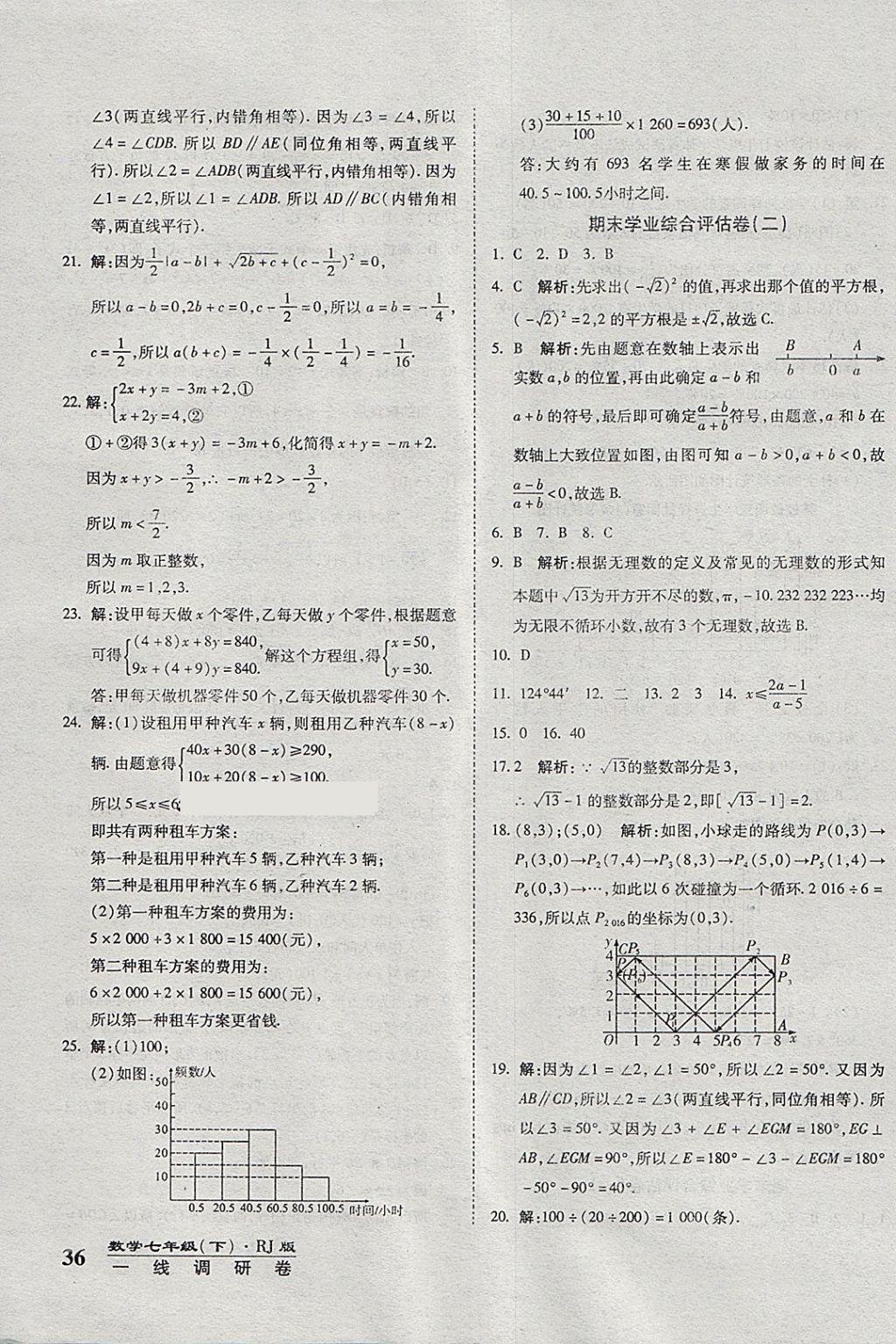 2018年一线调研卷七年级数学下册人教版 第11页