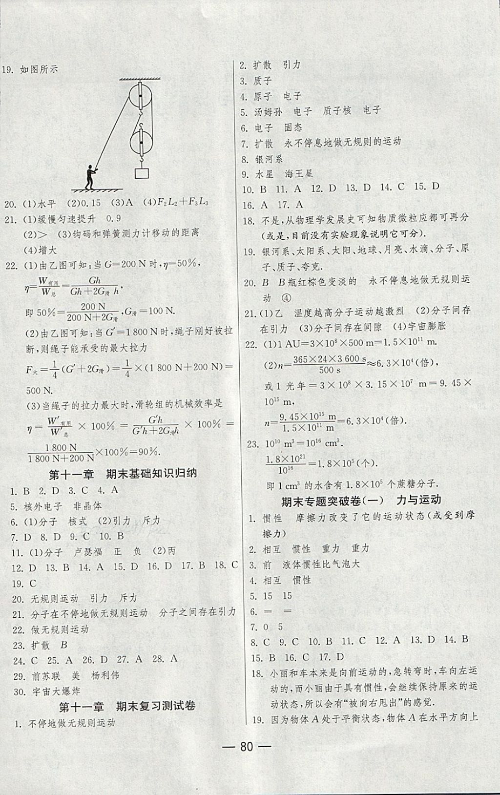 2018年期末闯关冲刺100分八年级物理下册沪科版 第4页