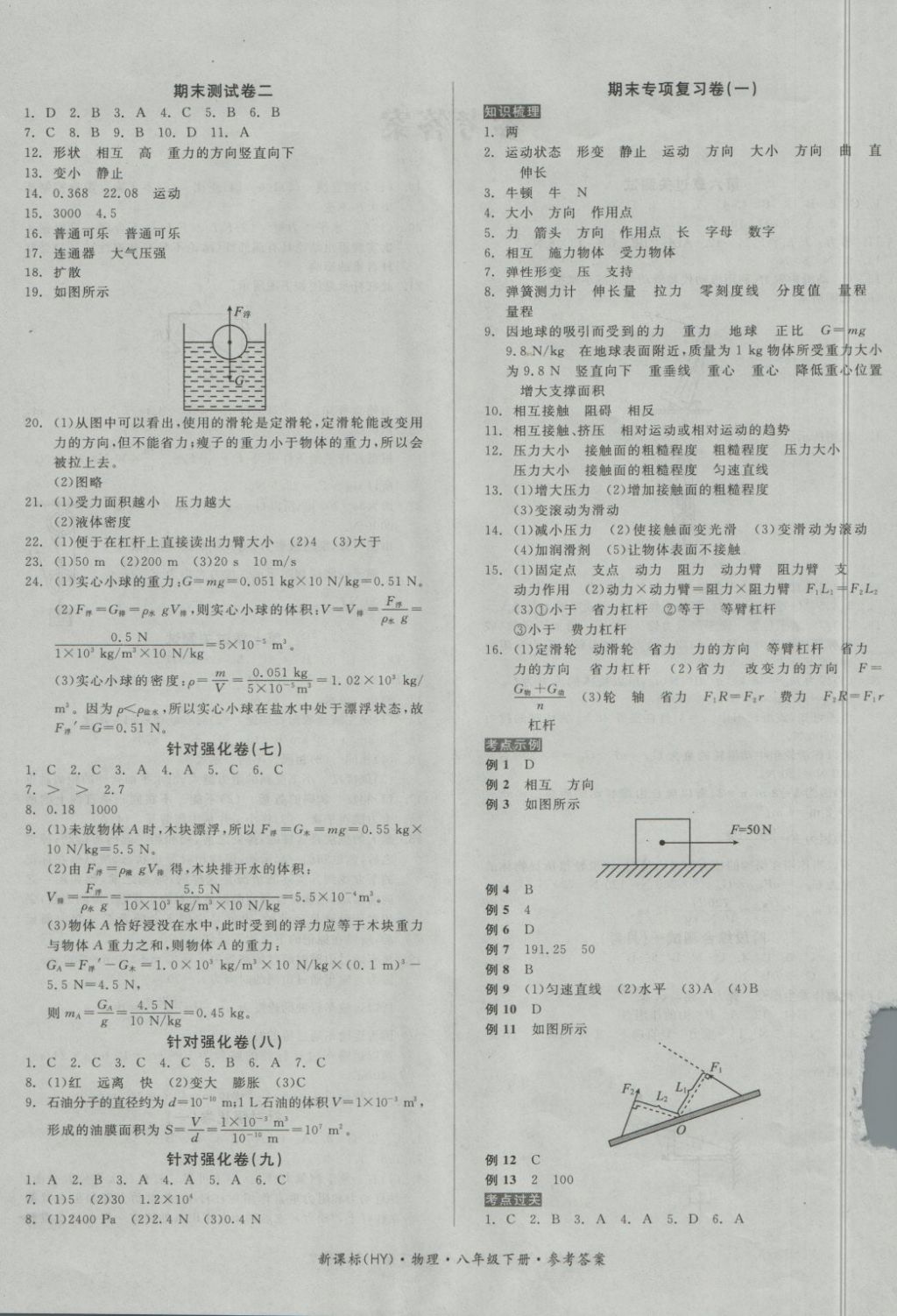 2018年全品小復(fù)習(xí)八年級(jí)物理下冊(cè)滬粵版 第4頁