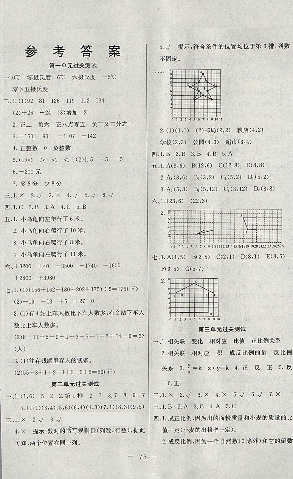 2018年期末冲刺100分全程密卷六年级数学下册冀教版 第1页