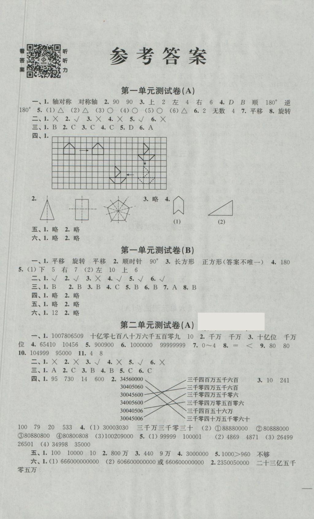 2018年名師點(diǎn)撥培優(yōu)密卷四年級(jí)數(shù)學(xué)下冊(cè)江蘇版 第1頁