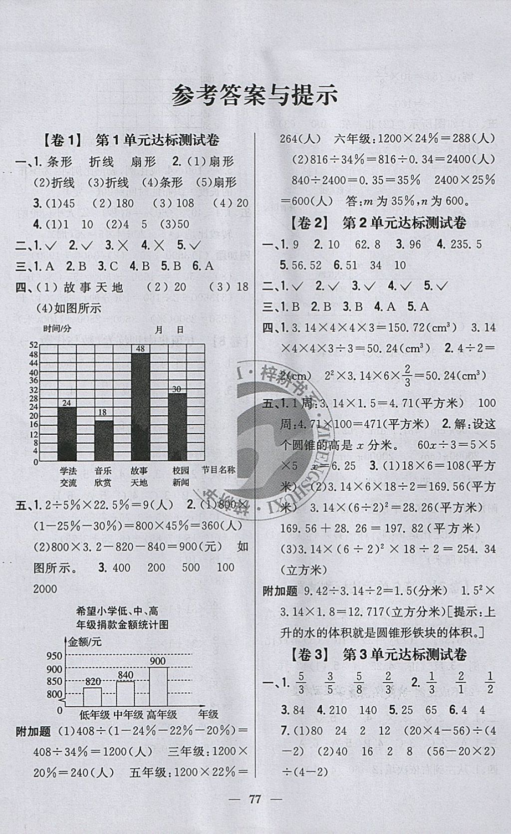 2018年小學(xué)教材完全考卷六年級數(shù)學(xué)下冊江蘇版 第1頁