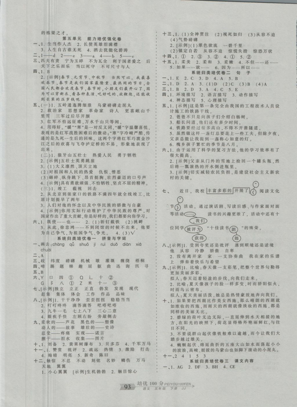 2018年王朝霞培優(yōu)100分五年級語文下冊冀教版 第5頁