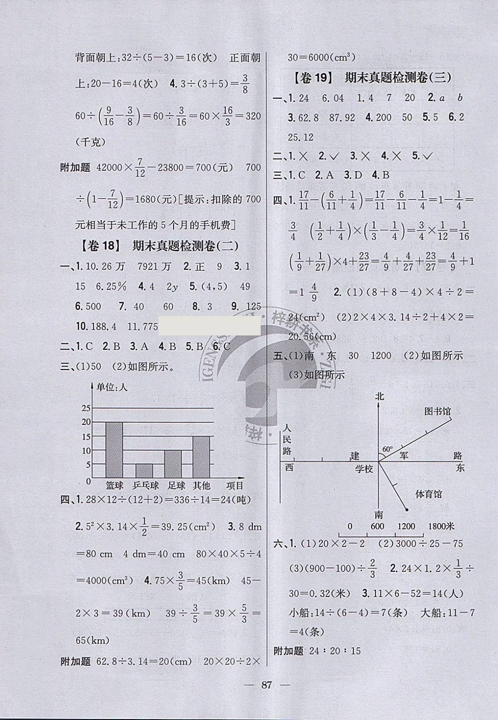 2018年小學(xué)教材完全考卷六年級(jí)數(shù)學(xué)下冊(cè)江蘇版 第11頁(yè)