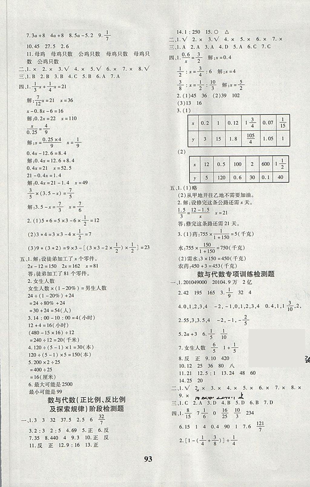 2018年教育世家狀元卷六年級數(shù)學(xué)下冊冀教版 第5頁