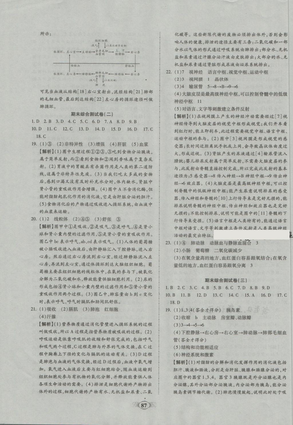 2018年金質(zhì)教輔直擊中考培優(yōu)奪冠金卷七年級(jí)生物下冊(cè)北師大版 第7頁