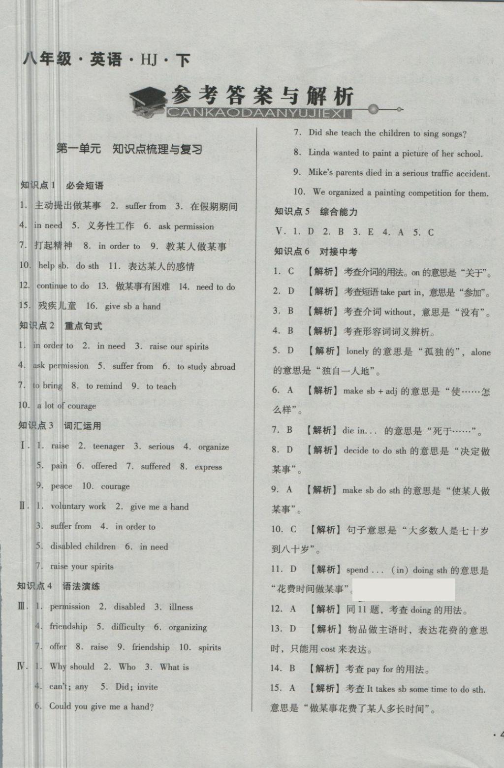 2018年單元加期末自主復(fù)習(xí)與測(cè)試八年級(jí)英語下冊(cè)滬教版 第1頁