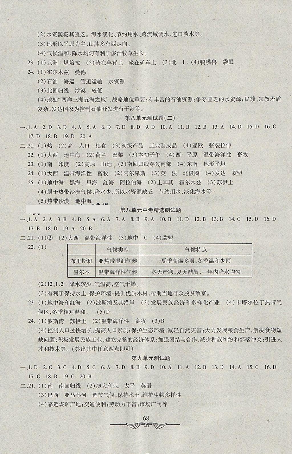 2018年學海金卷初中奪冠單元檢測卷六年級地理下冊魯教版五四制 第4頁