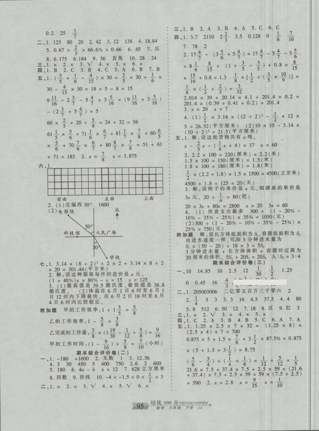 2018年王朝霞培優(yōu)100分六年級數(shù)學(xué)下冊冀教版 第7頁