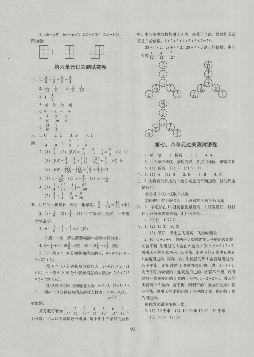 2018年期末冲刺100分完全试卷五年级数学下册人教版 第3页