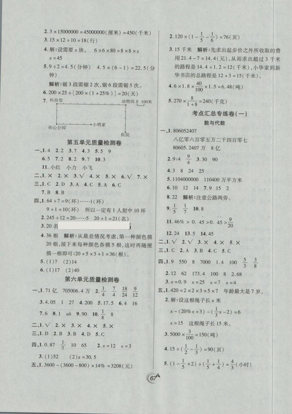 2018年龍門點(diǎn)金卷六年級(jí)數(shù)學(xué)下冊(cè)人教版 第3頁(yè)