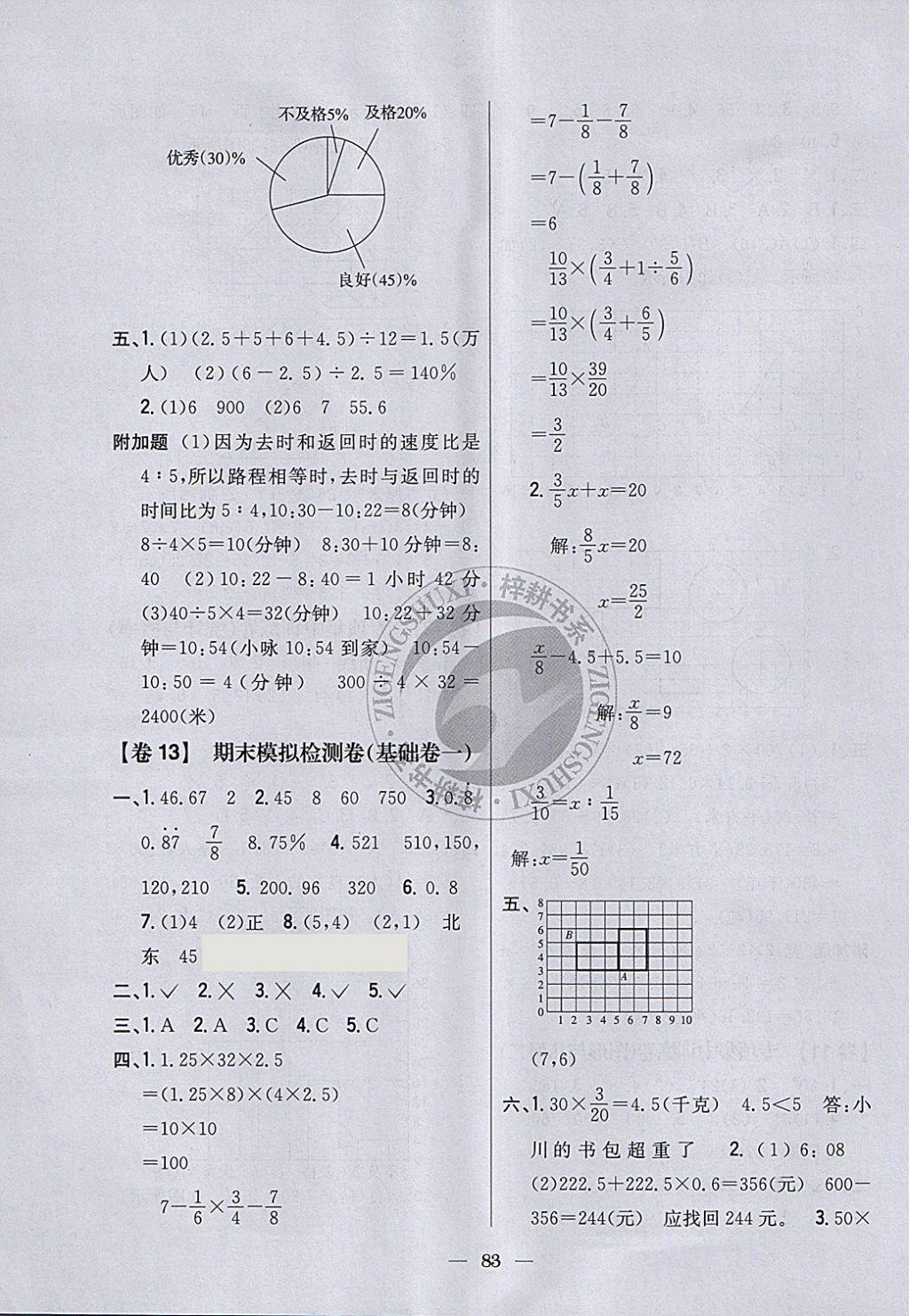 2018年小學(xué)教材完全考卷六年級(jí)數(shù)學(xué)下冊(cè)江蘇版 第7頁(yè)