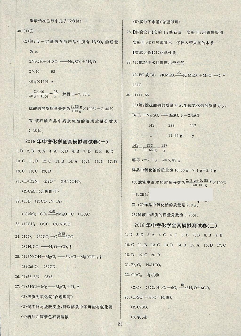 2018年湘岳中考化學(xué)永州專版 第23頁(yè)