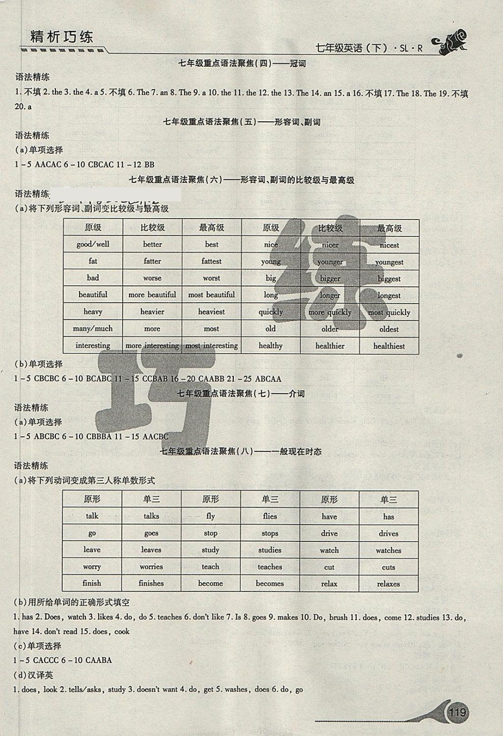 2018年精析巧练阶段性验收与测试七年级英语下册SLR 第17页