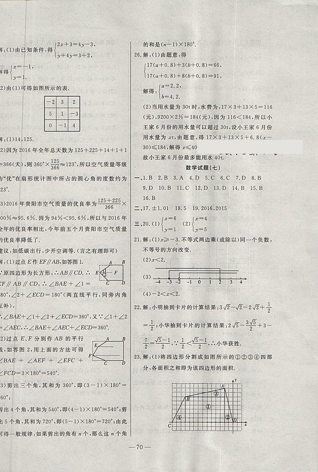 2018年期末快遞黃金8套七年級(jí)數(shù)學(xué)下冊(cè)人教版 第6頁(yè)