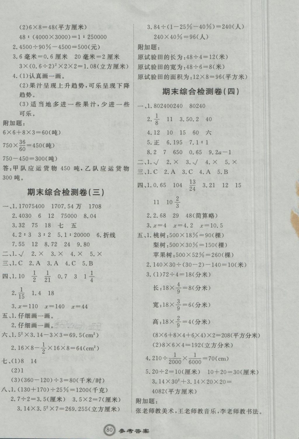 2018年优加密卷五年级数学下册Q版 第8页