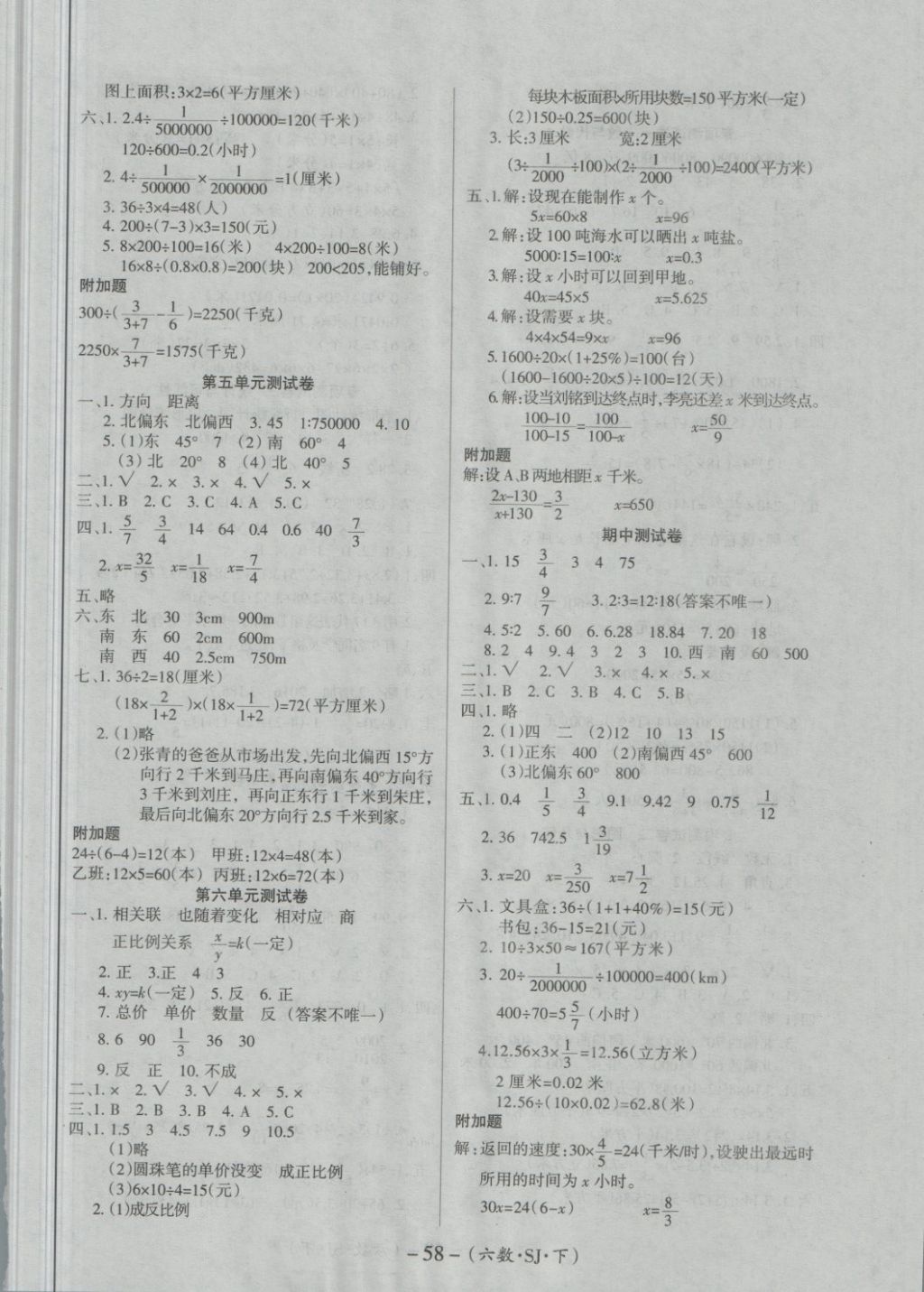 2018年优佳好卷六年级数学下册苏教版 第2页