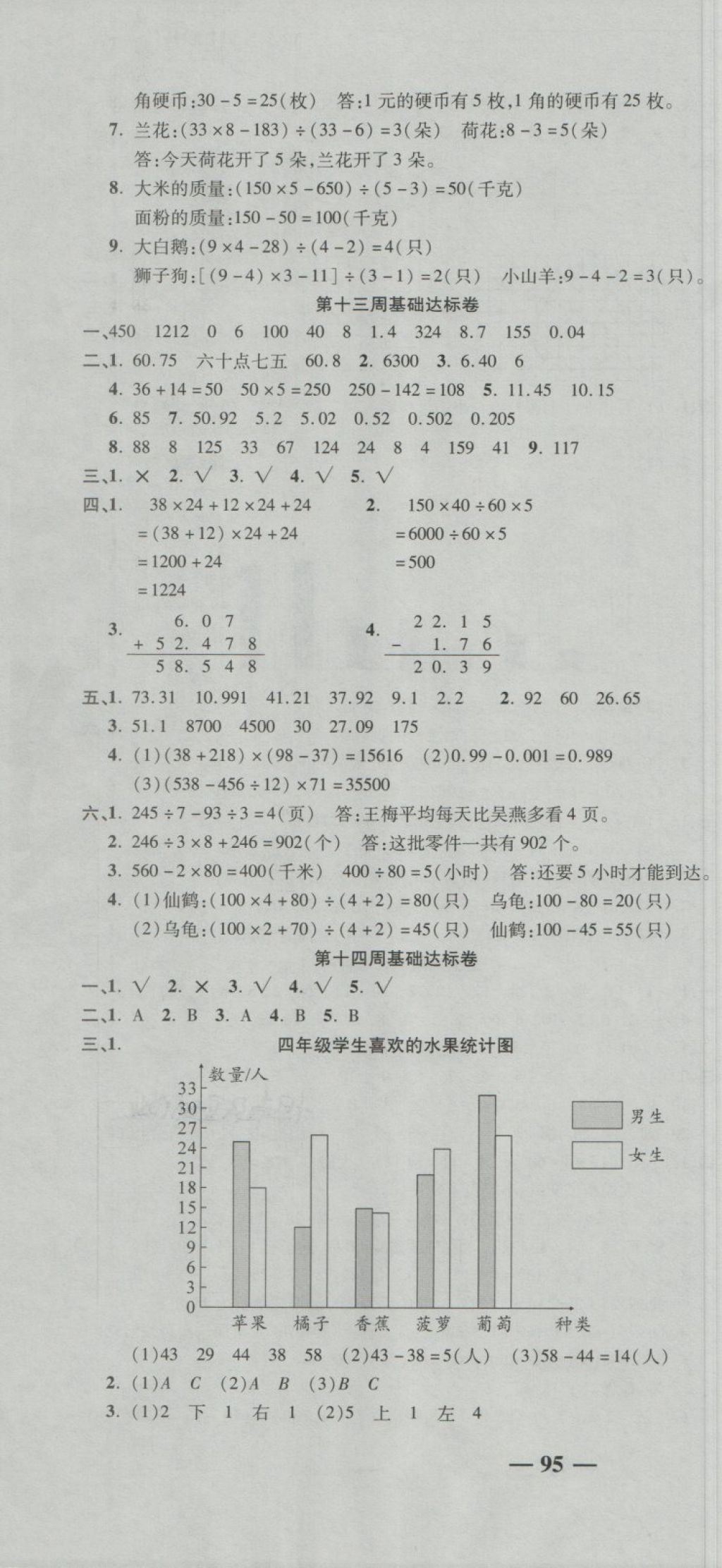 2018年名師練考卷四年級數(shù)學(xué)下冊人教版 第10頁