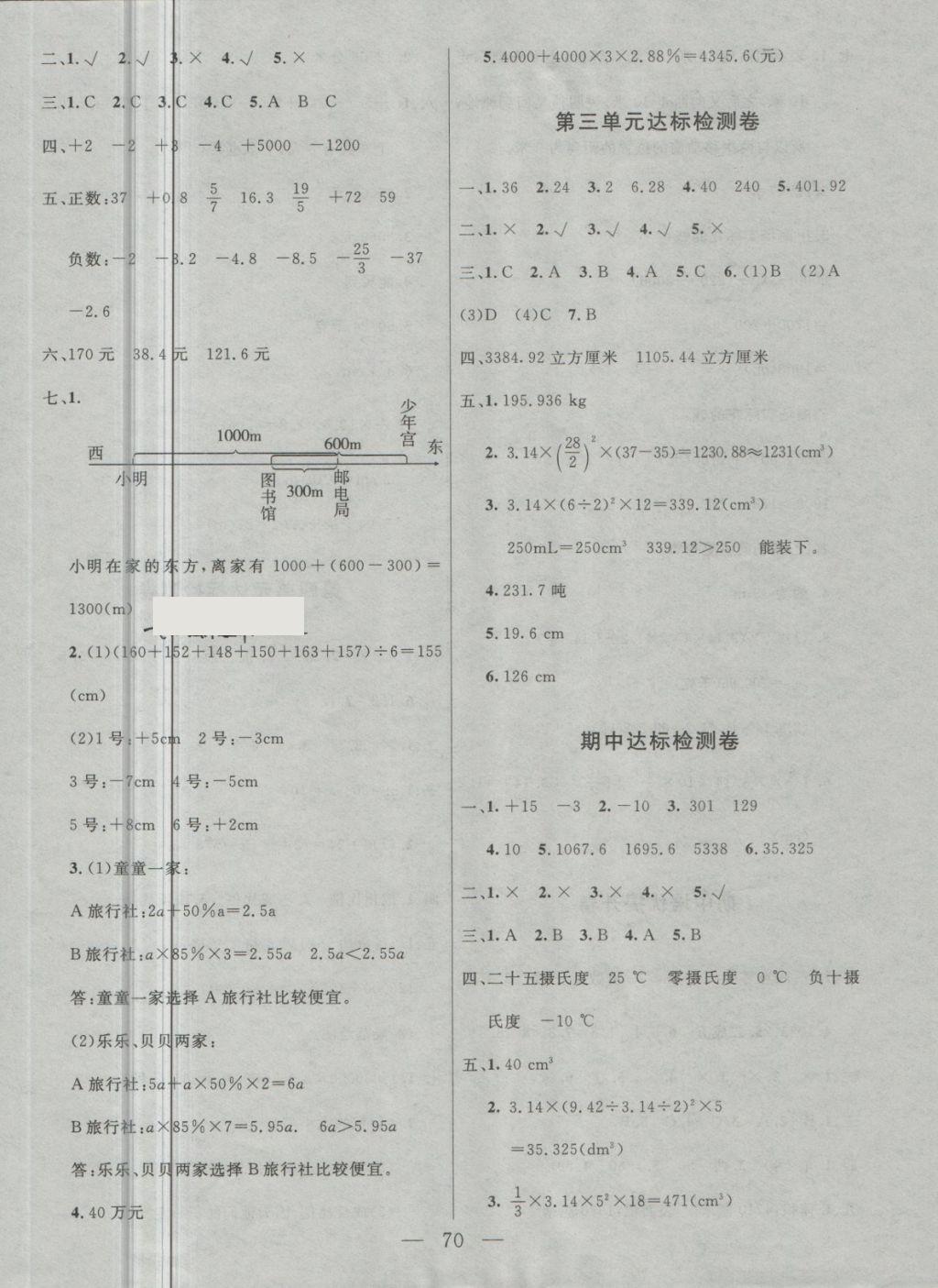 2018年金版卷王名師面對面大考卷六年級數(shù)學(xué)下冊人教版 第2頁