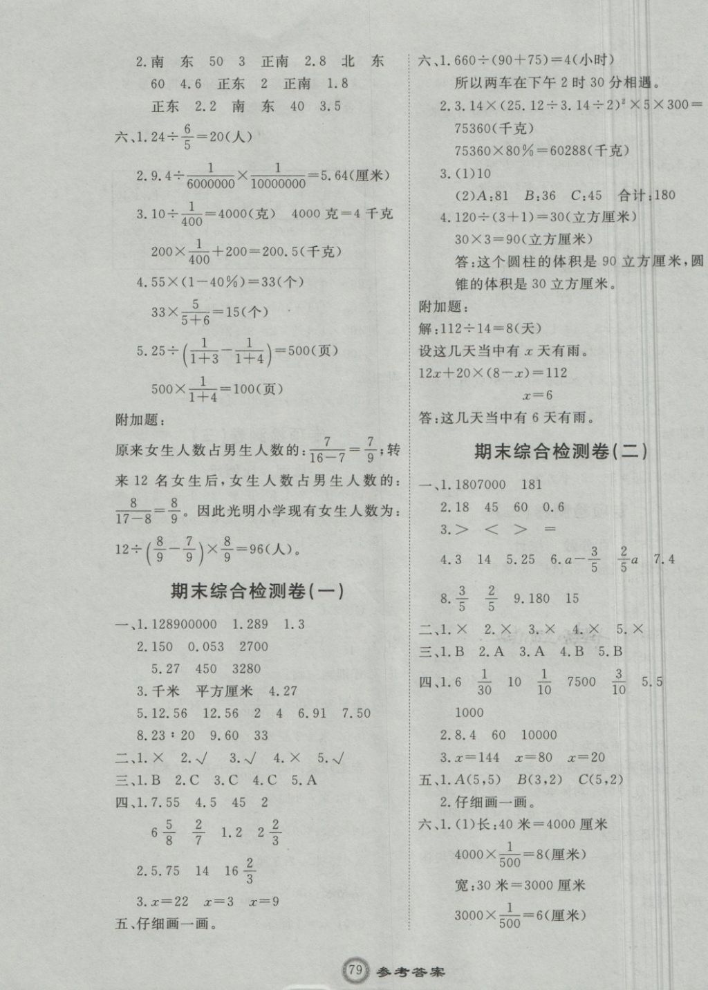 2018年优加密卷五年级数学下册Q版 第7页