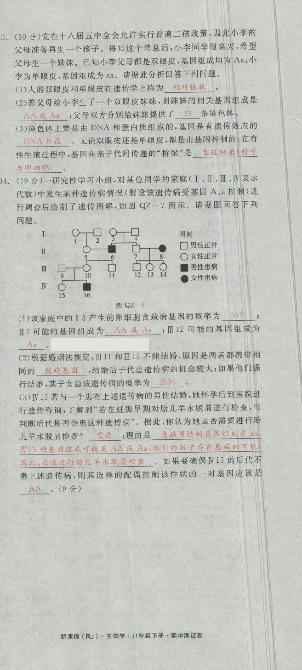 2018年全品小復習八年級生物學下冊人教版 第14頁