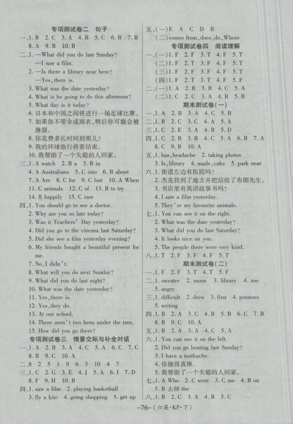 2018年優(yōu)佳好卷六年級(jí)英語下冊(cè)科普版 第4頁(yè)