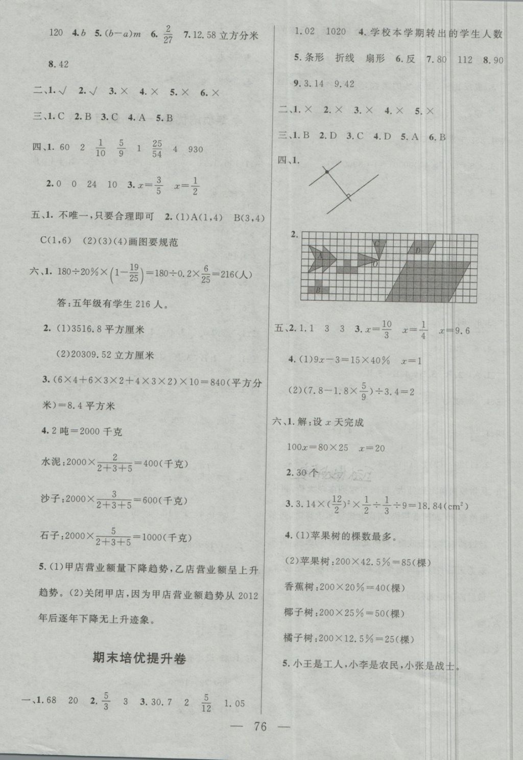 2018年金版卷王名師面對(duì)面大考卷六年級(jí)數(shù)學(xué)下冊(cè)人教版 第8頁(yè)