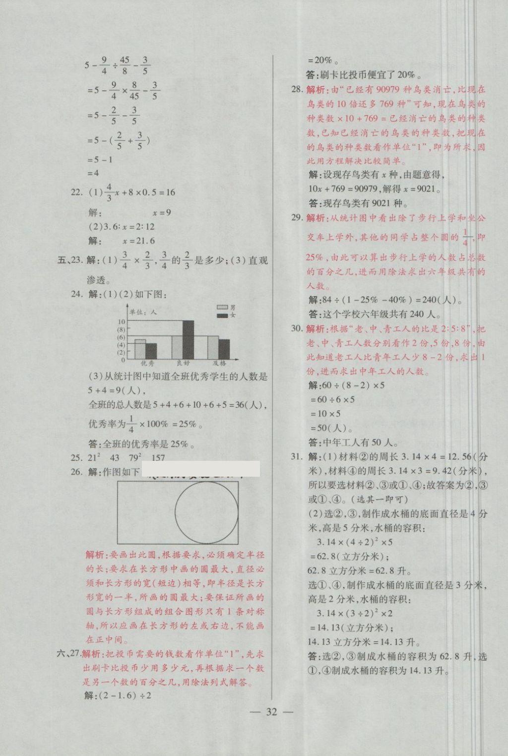 2018年大語考卷六年級數(shù)學(xué)下冊青島版 第32頁