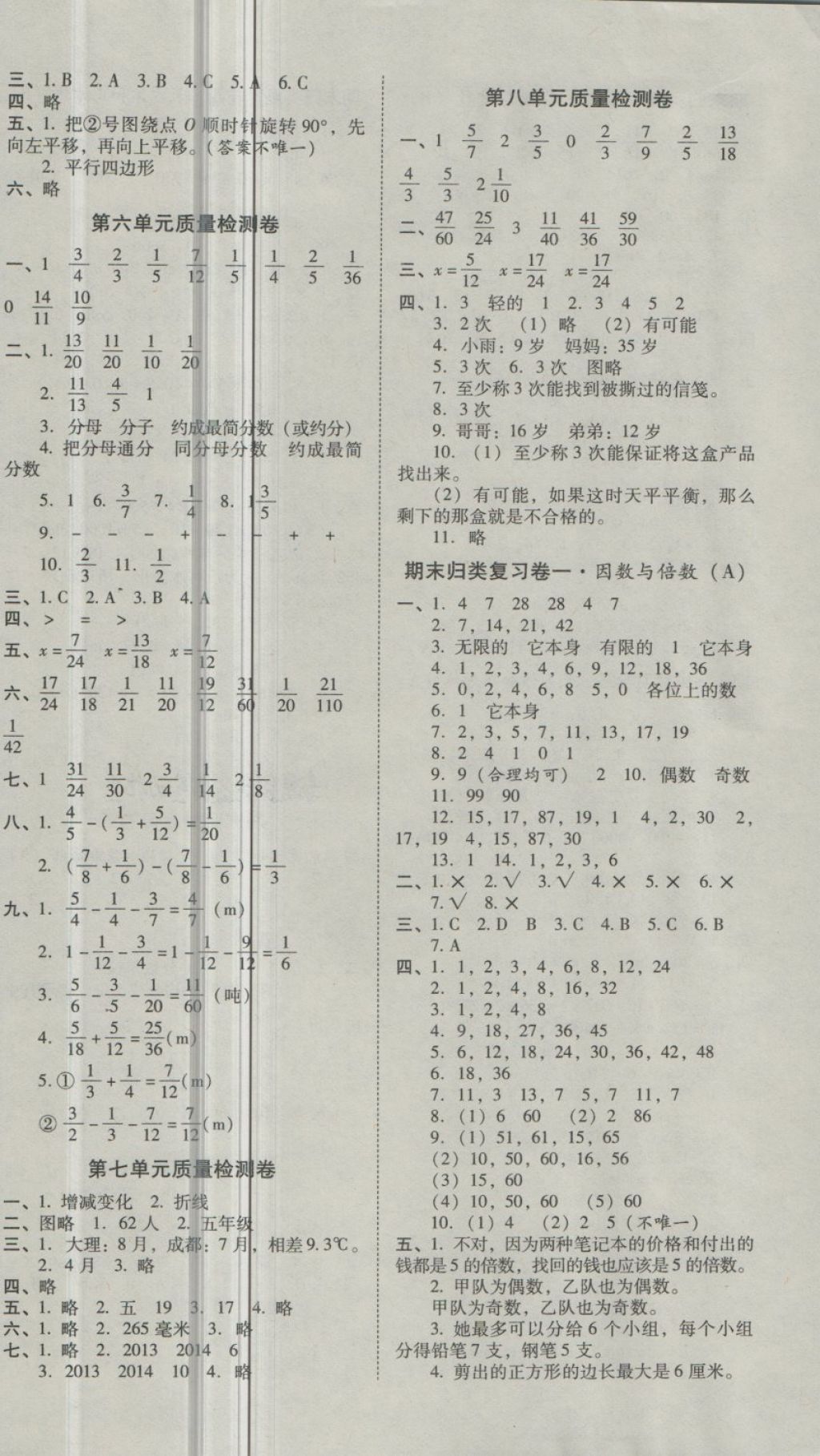 2018年云南师大附小一线名师核心试卷五年级数学下册人教版 第2页