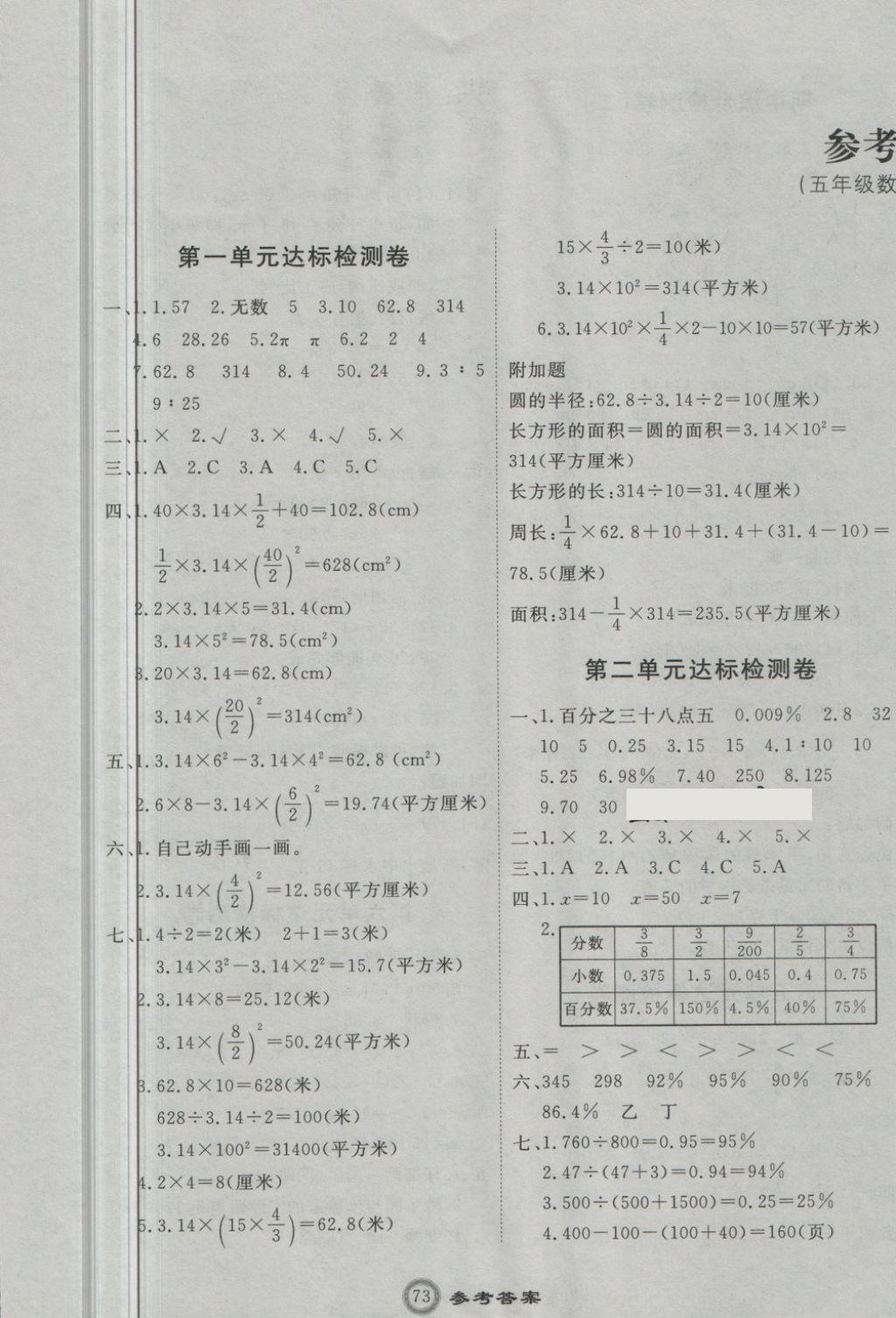 2018年优加密卷五年级数学下册Q版 第1页