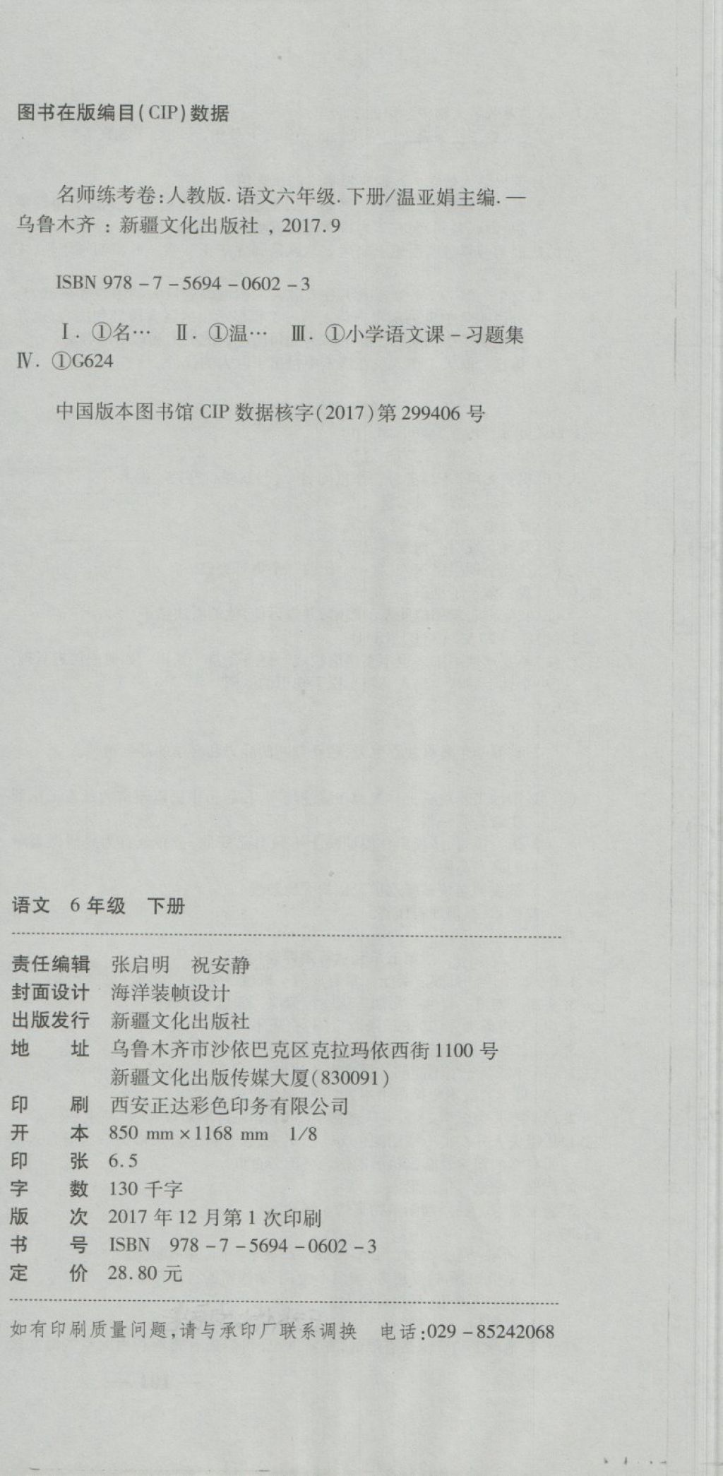 2018年名師練考卷六年級(jí)語文下冊(cè)人教版 第12頁