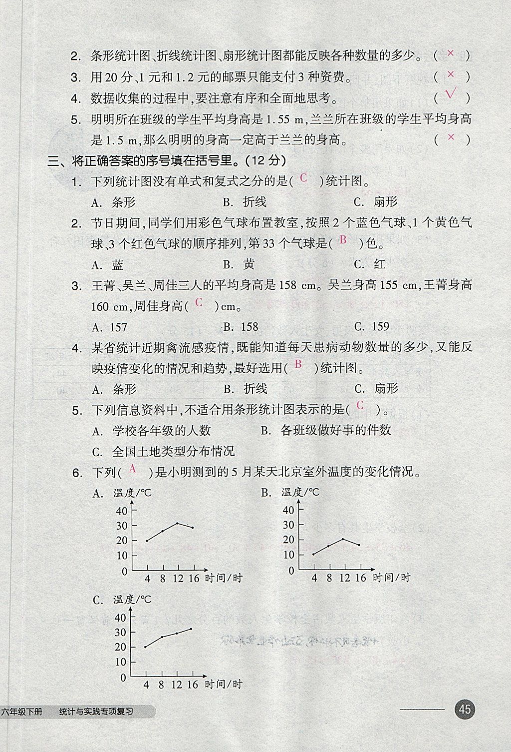 2018年全品小复习六年级数学下册人教版 第90页