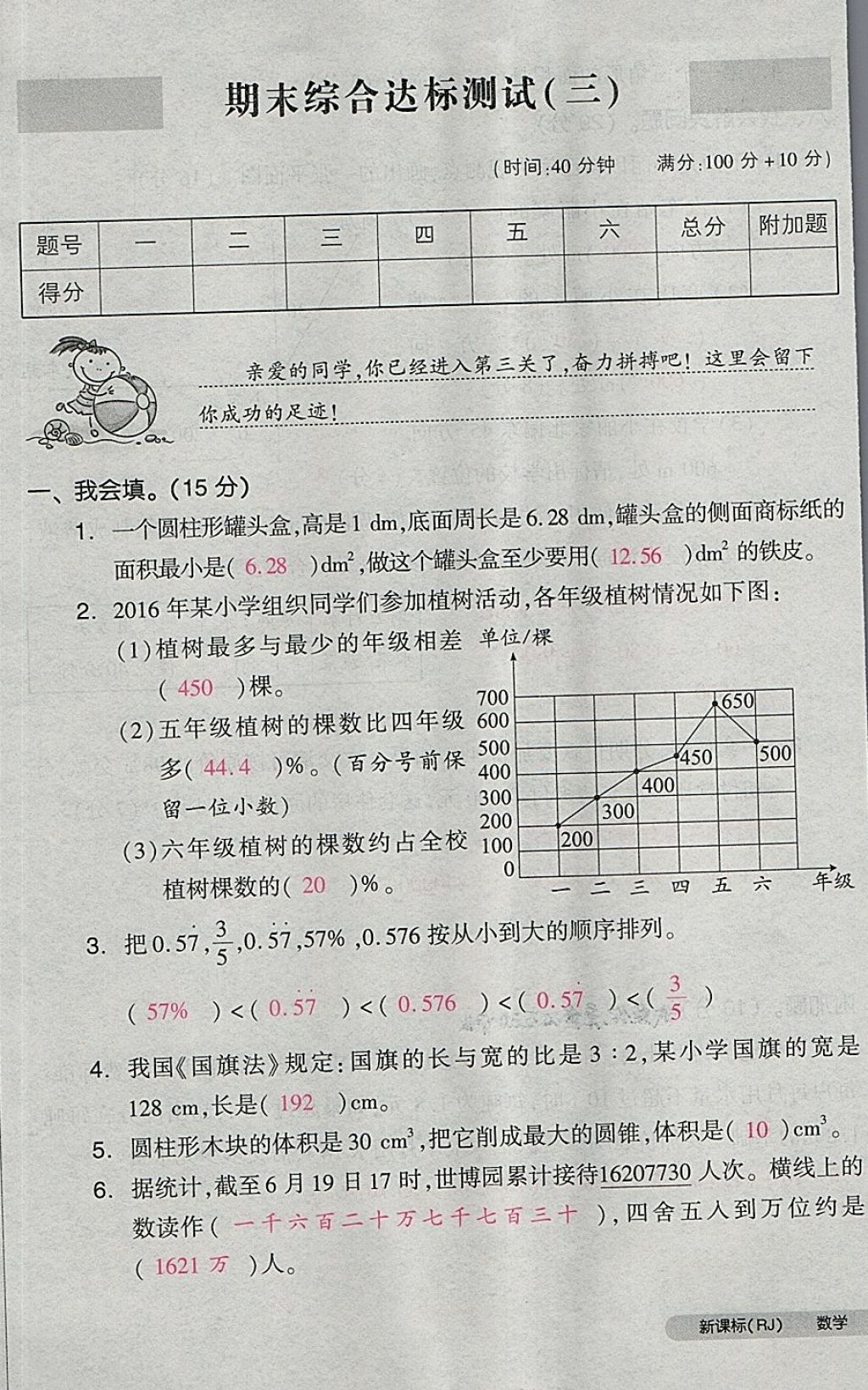 2018年全品小复习六年级数学下册人教版 第101页