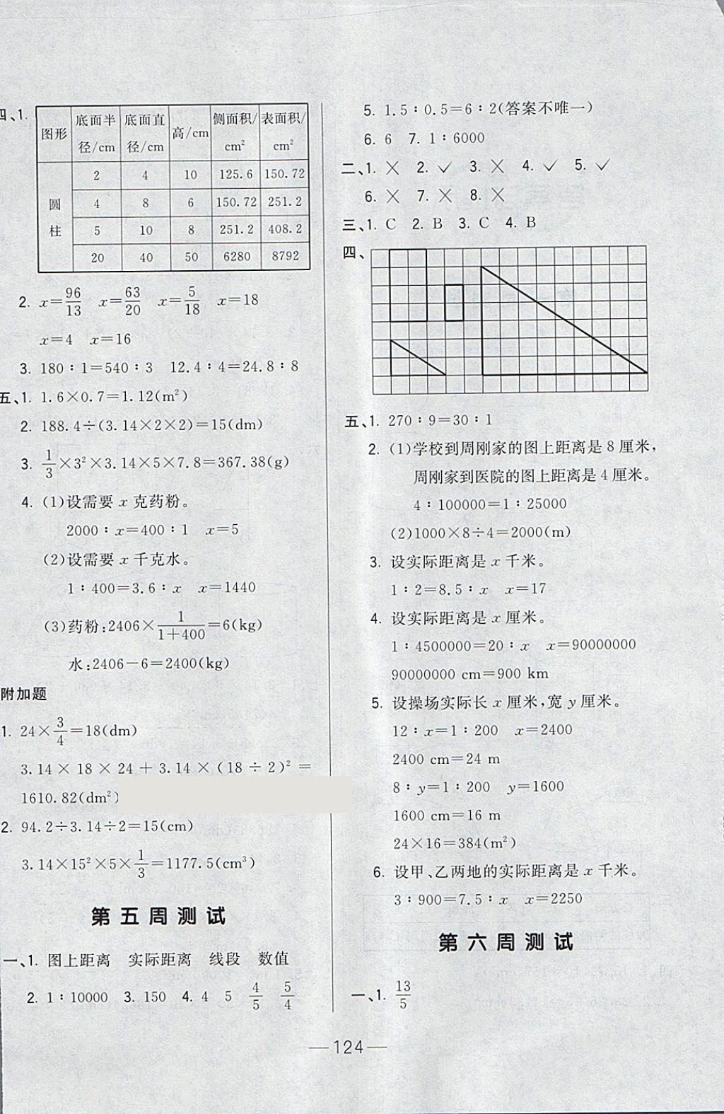 2018年悅?cè)缓脤W(xué)生周周測六年級數(shù)學(xué)下冊北師大版 第4頁