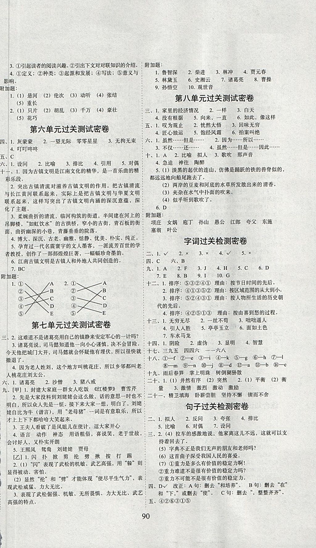 2018年期末沖刺100分完全試卷六年級語文下冊鄂教版 第2頁