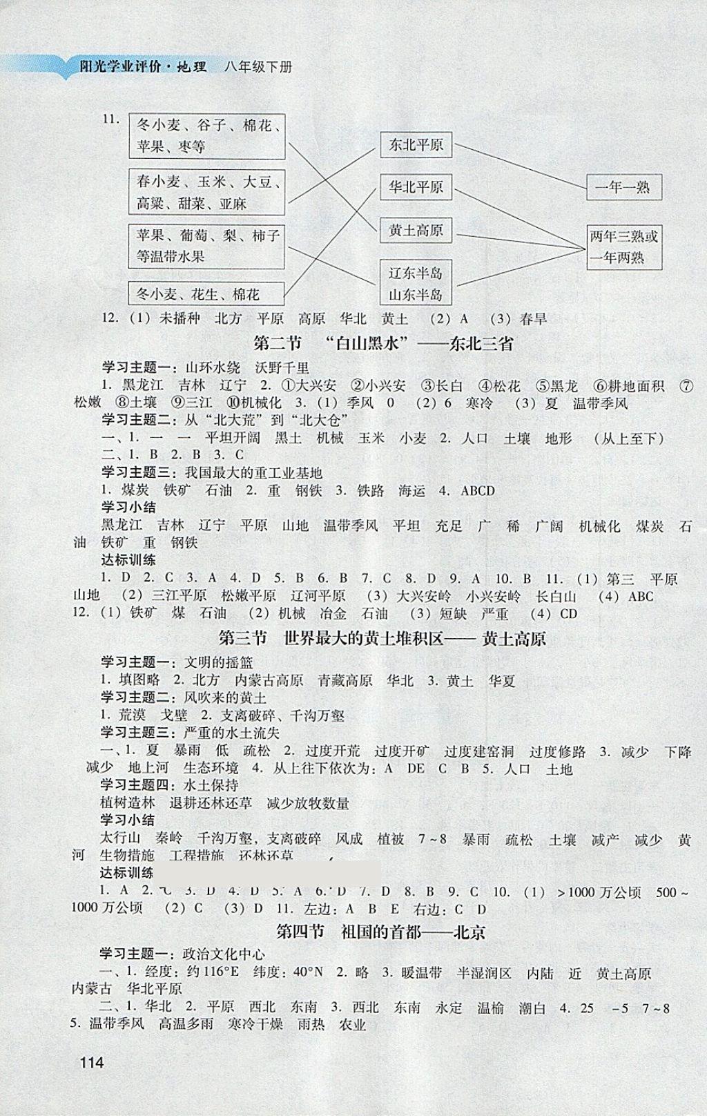 2018年陽(yáng)光學(xué)業(yè)評(píng)價(jià)八年級(jí)地理下冊(cè)人教版 第2頁(yè)