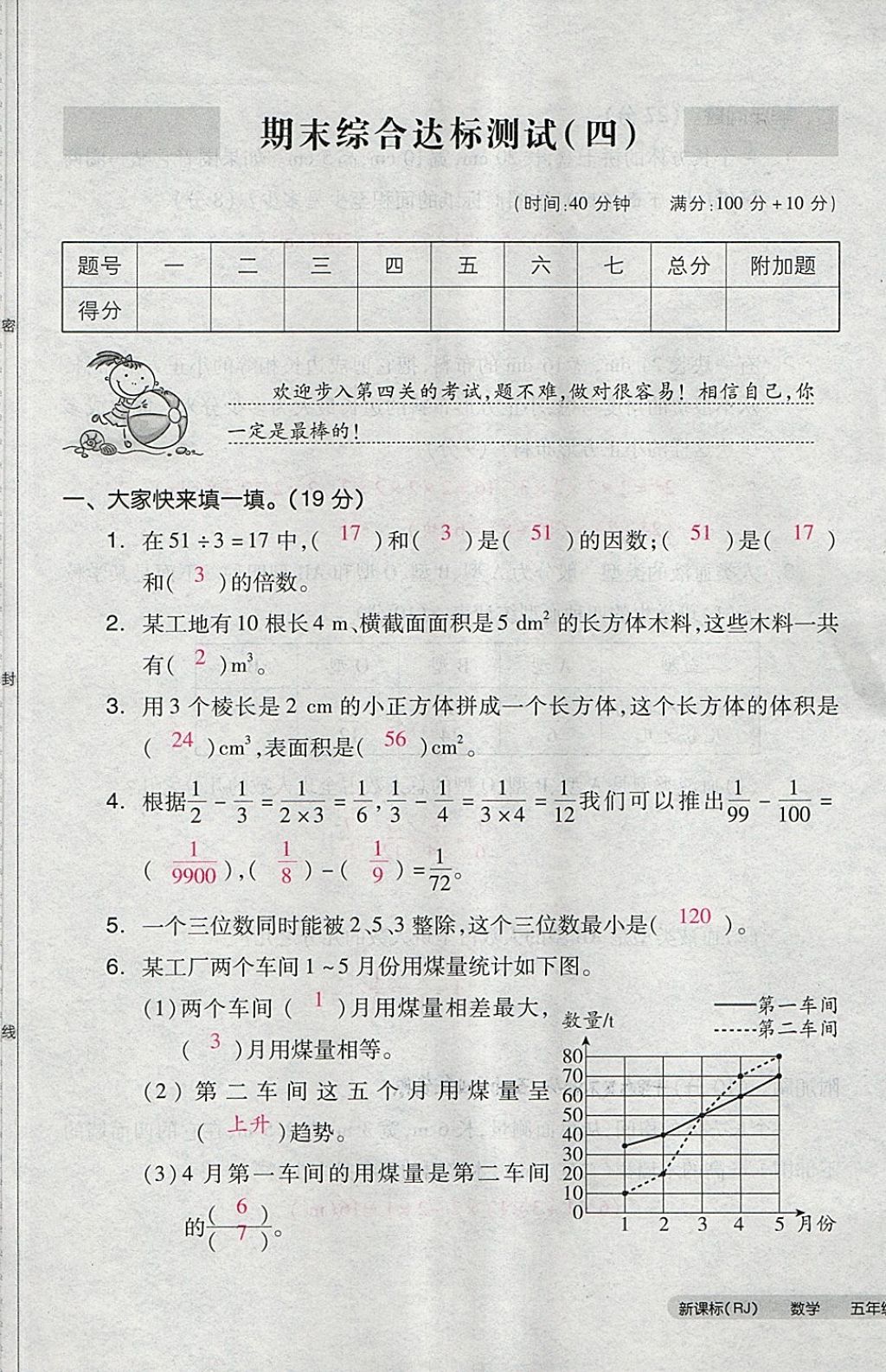 2018年全品小复习五年级数学下册人教版 第105页