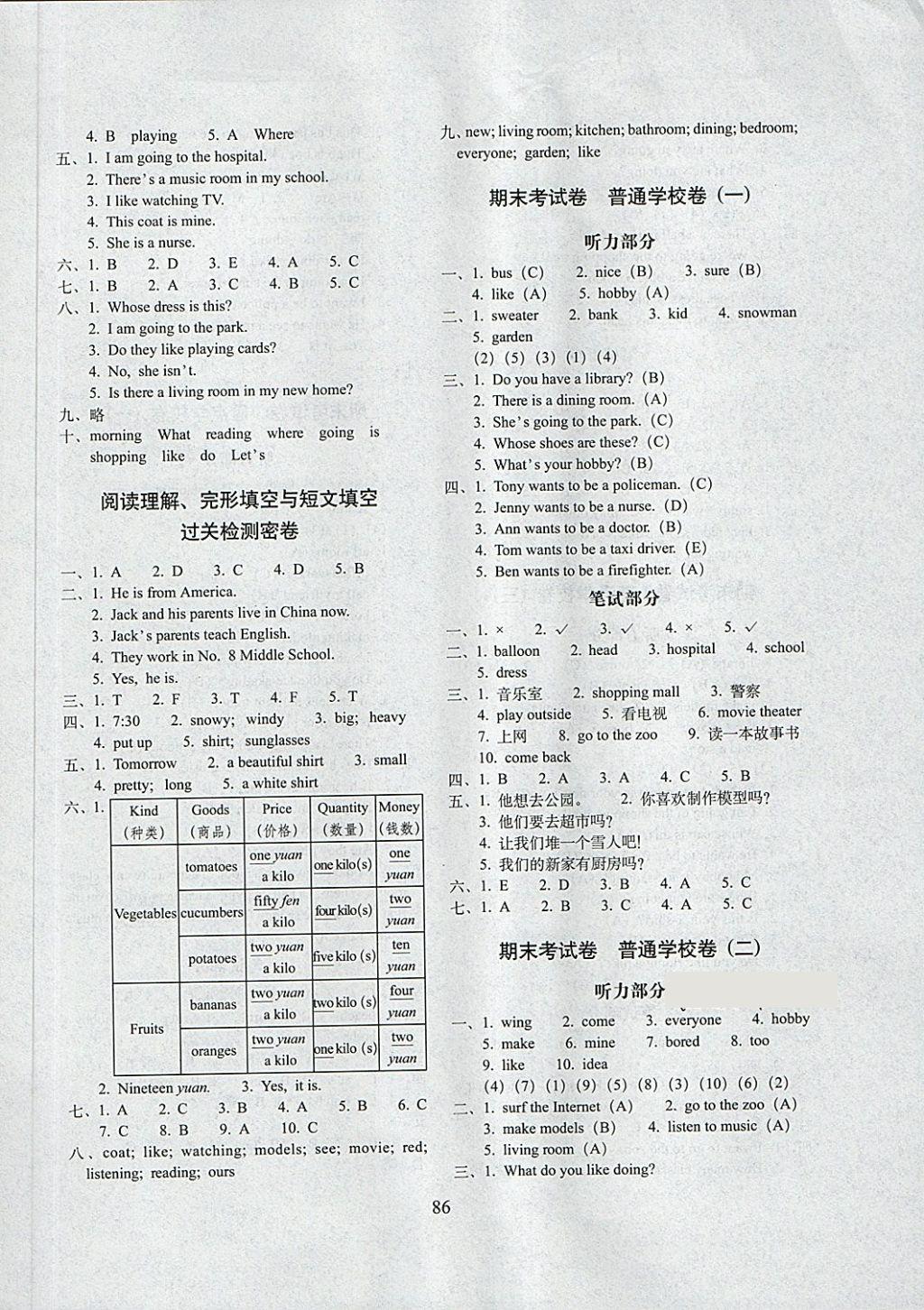 2018年期末沖刺100分完全試卷四年級(jí)英語(yǔ)下冊(cè)開(kāi)心版 第6頁(yè)