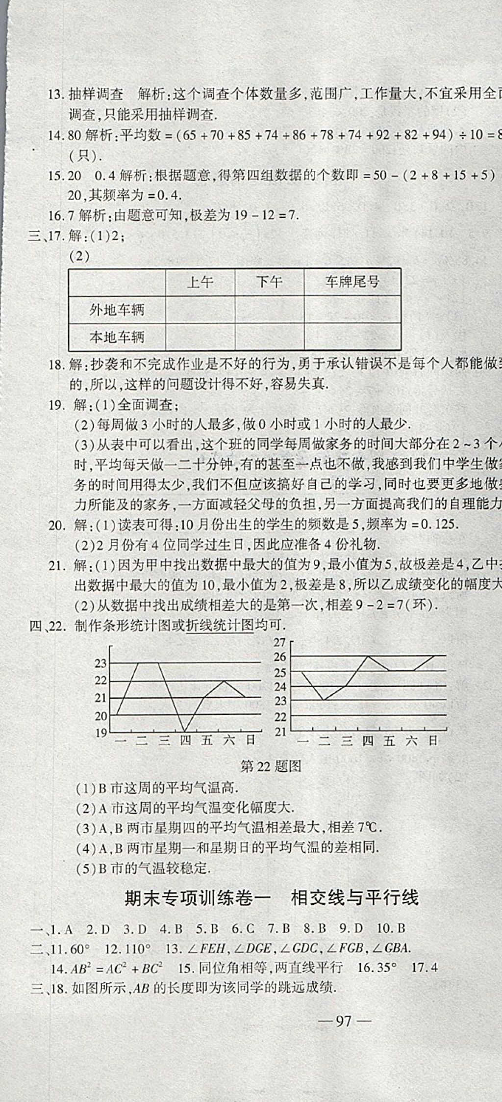 2018年全能闖關(guān)沖刺卷七年級數(shù)學下冊人教版 第7頁